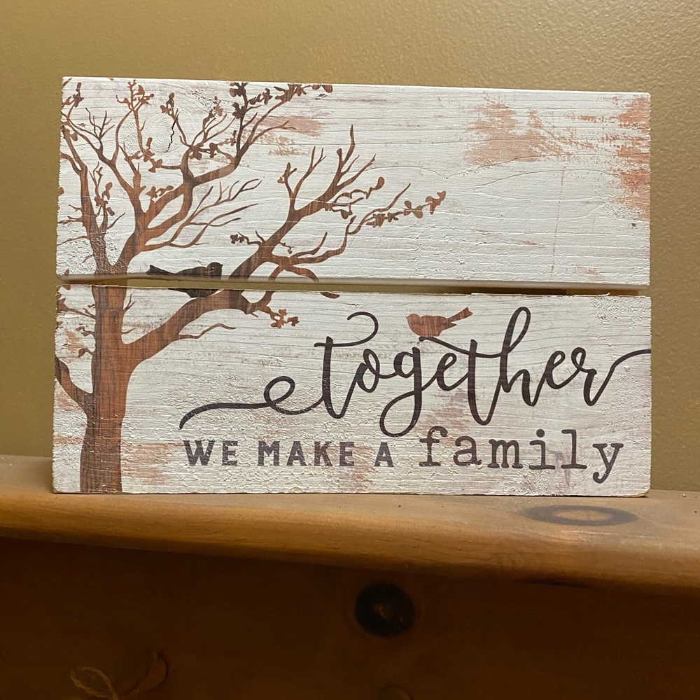 Rustic White and Brown Family Sign